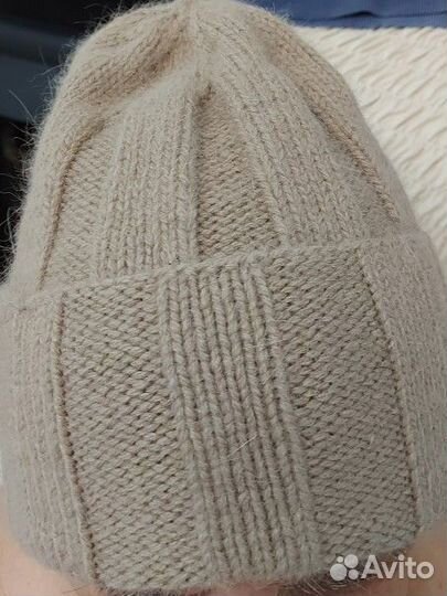 Шапка женская вязаная из пуха норки