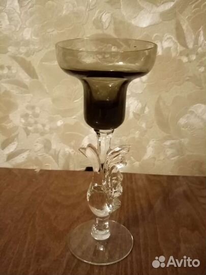 Подсвечники хрустальные и пепельница
