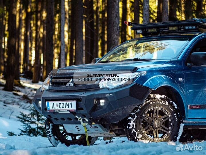 Бампер силовой передний rival алюминиевый черный M