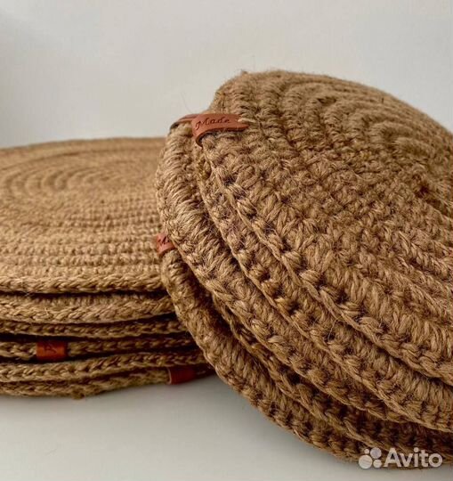 Салфетки из джута и полиэфирного шнура