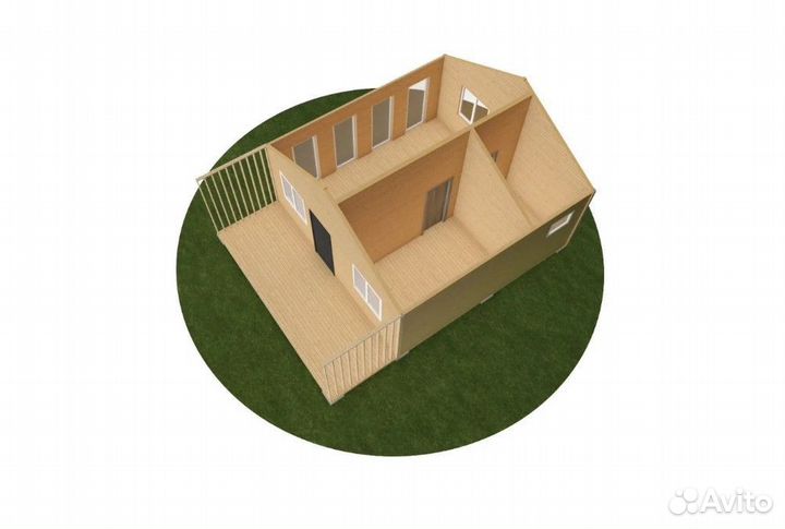 Дачный домик 6x5 с верандой 6x2 на участок