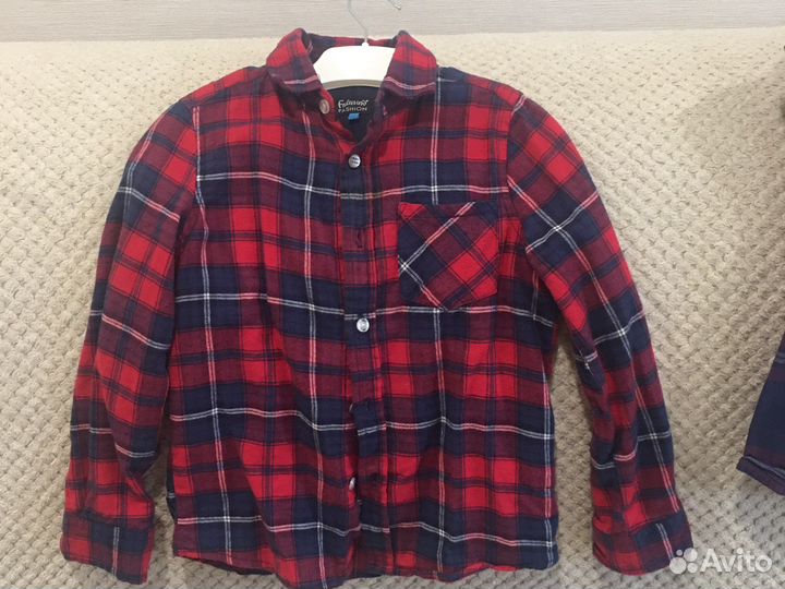Рубашки на мальчика 98 110 хлопок фланель