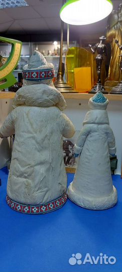 Дед мороз и снегурочка СССР вата папье маше