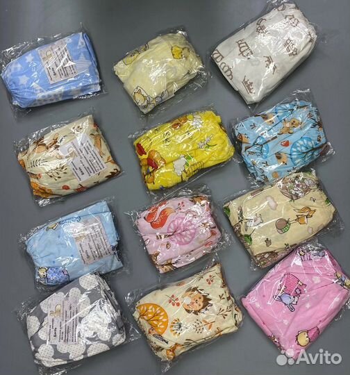 Простынь на резинке на детскую кроватку