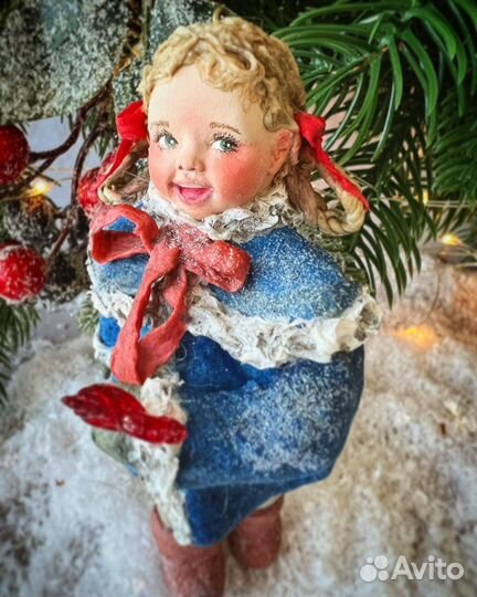 Катюша, ватная игрушка на ёлку