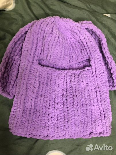 Балаклава вязаная с ушками