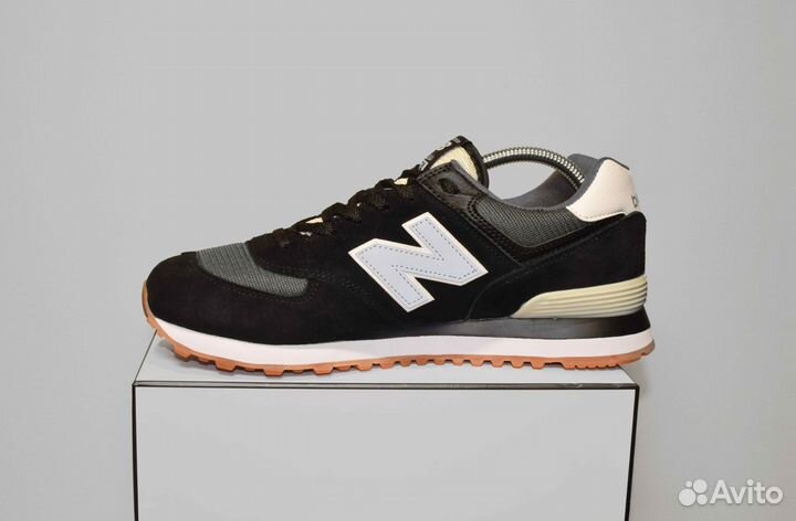 New Balance 574 (42-46, Черно-белые, Вечные)