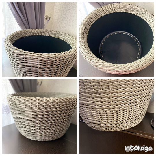 Кашпо из искусственного ротанга