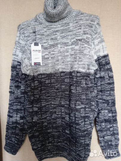 Свитер мужской теплый, шерсть 70, размер 50-52