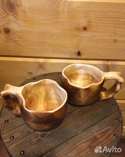 Кружка кукса из цельного куска ассиметричная