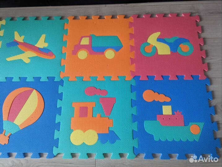 Коврики пазлы, вставыши: Транспорт, Сладости, Рыбы