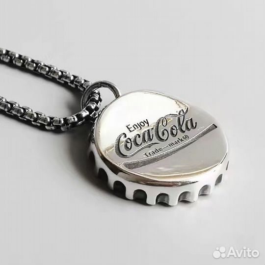 Серебряная подвеска Coca-cola