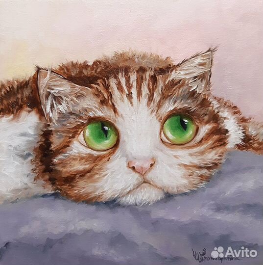 Картины котят, Картина с кошкой, Портрет кота