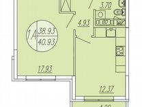 1-к. квартира, 40,9 м², 3/4 эт.