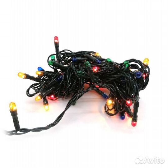 Гирлянда нить, 3.5 м, 50 ламп нить темная, 220v