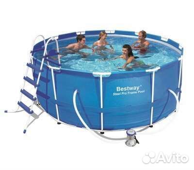 Каркасный бассейн 366х122см, фил.-насос,лестница