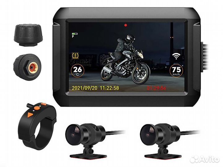 Мото видеорегистратор MotoCam NP F9DL(BT) tmps