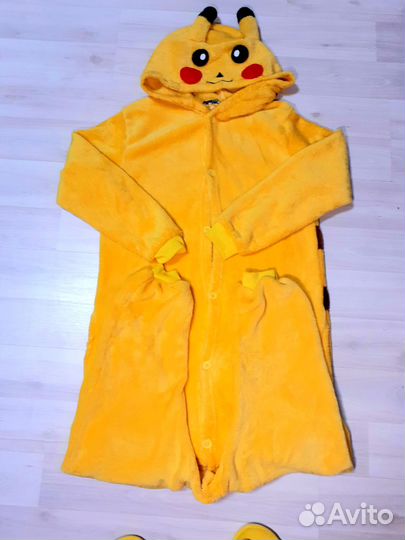Кигуруми Пикачу костюм, комбинезон р.160