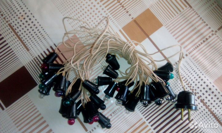 Раритет елочная гирлянда СССР 50х годов. Светится