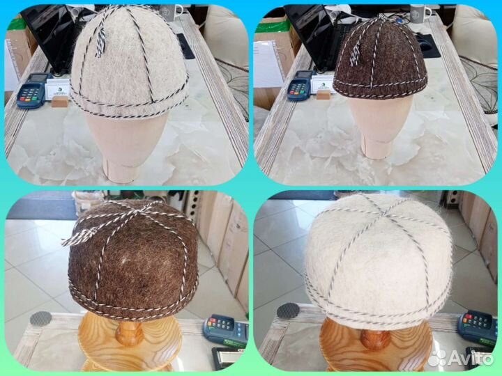 Шапка-тюбитейка для бани из натурального войлока