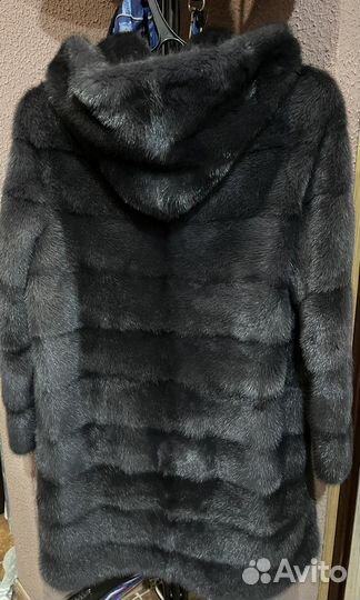 Шуба норковая с капюшоном