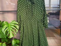 Платье Inspire зеленое принт горошек one size