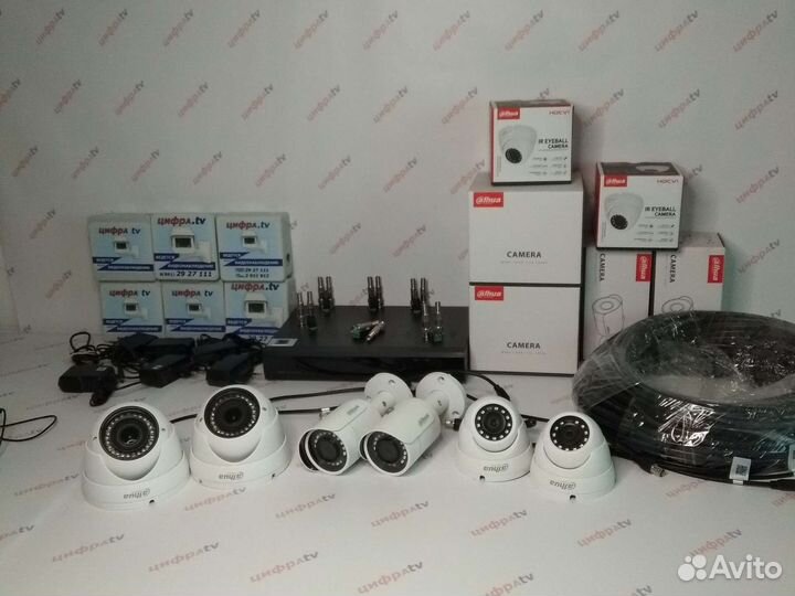 Полный к-т уличного видеонаблюдения 6 камер
