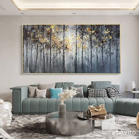 Картина на холсте интерьерная «Рассвет в лесу»