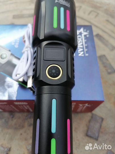 Мощный фонарь 5 тыщь метров 1 акб+1 в подарок