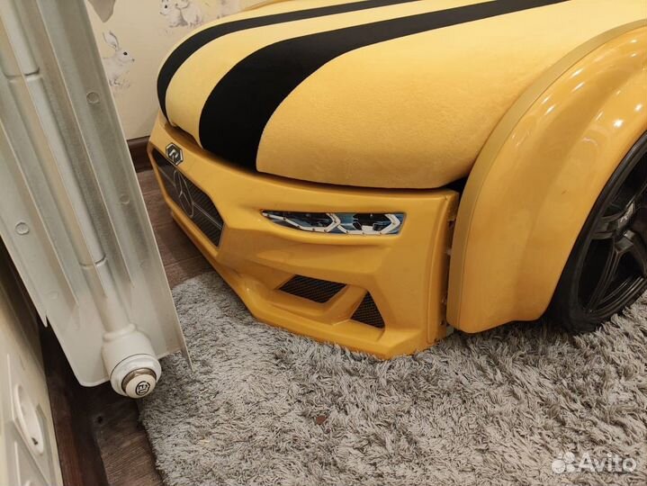 Детская Кровать-машина Baby-M желтая