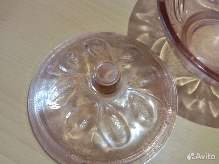 Сахарница,цветное стекло СССР