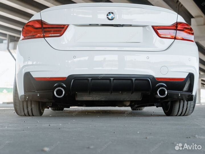 Диффузор BMW 4 F32 F36 1+1 черный матовый