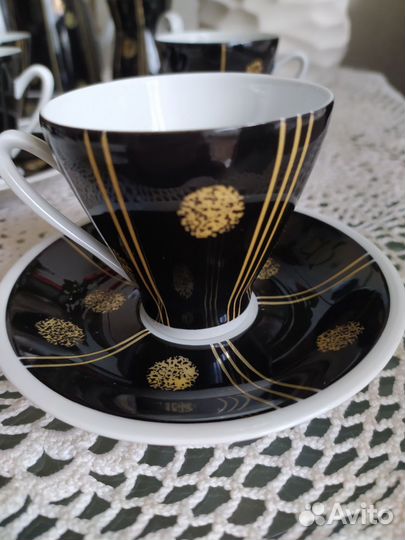 Сервиз кофейный ГДР Freiberger Porzellan 6 персон