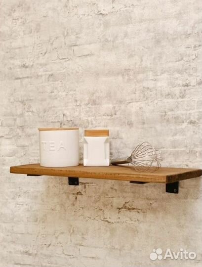 Полка настенная лофт коричневая 195/520/25