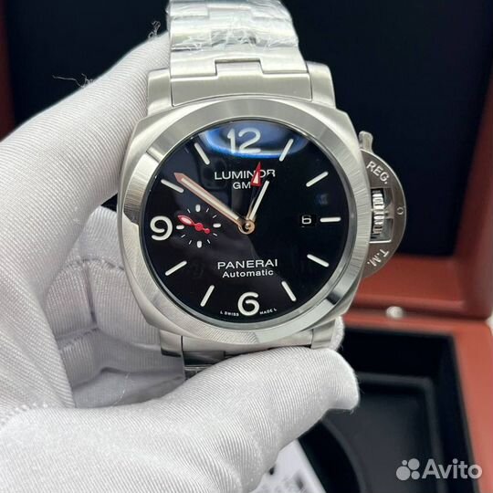 Брутальные тяжелые мужские часы Panerai GMT