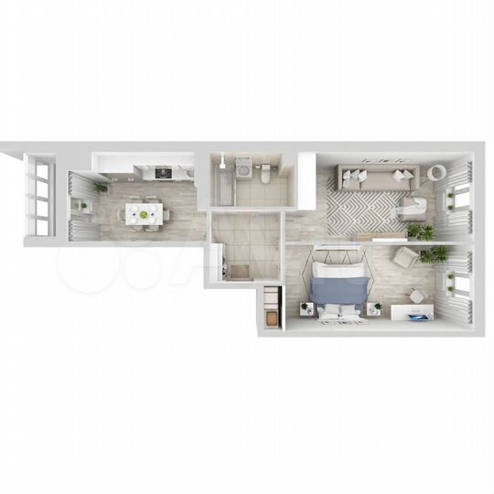 2-к. квартира, 58,3 м², 9/15 эт.