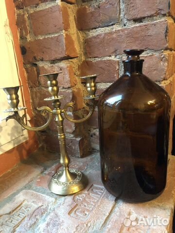 Старая аптечная бутыль с притирочной пробкой