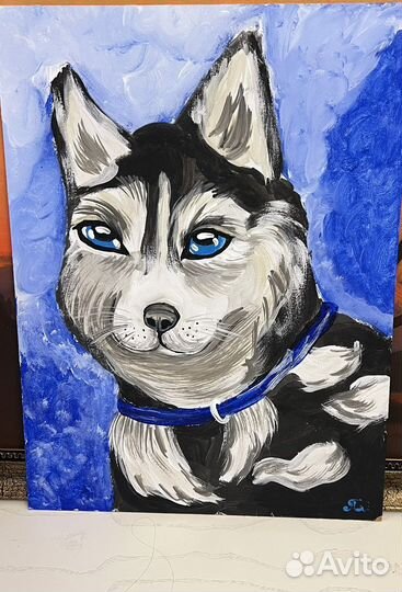 Картина маслом «Хаска»