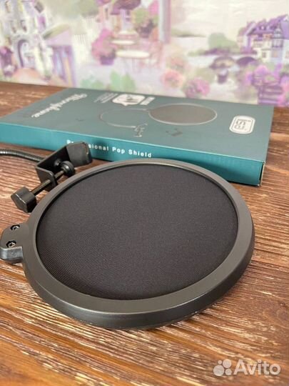 Поп фильтр для микрофона двухслойный, экран новые