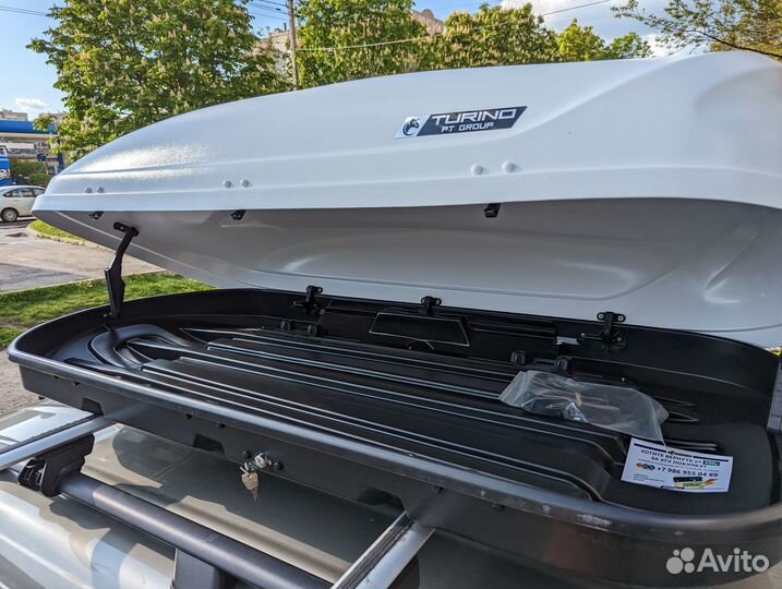Автобокс на крышу Turino 410л, 177х46х81, Белый