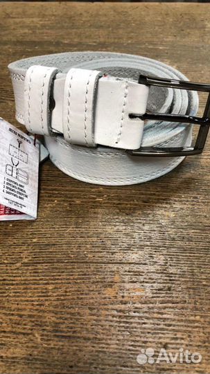 Ремень белый кожаный новый