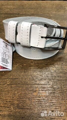 Ремень белый кожаный новый