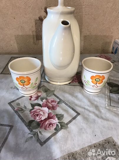 Чайник-куманец с двумя бокалами