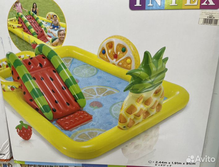 Детский надувной бассейн с горкой