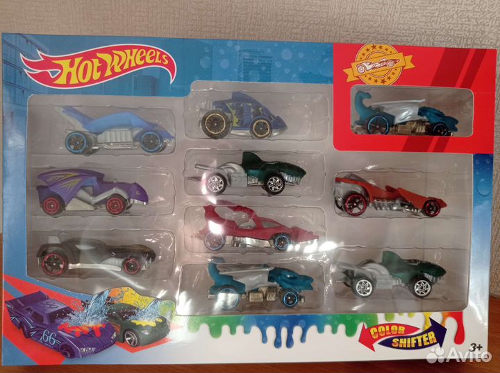 HOT Wheels 10 Машин-Гонки,Меняющих цвет в воде