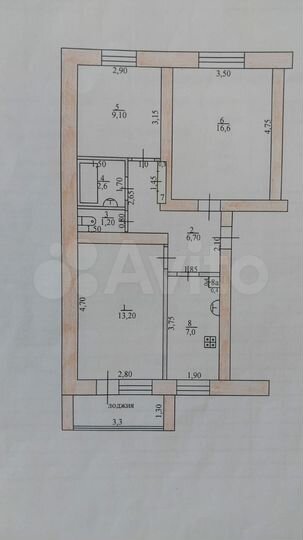 3-к. квартира, 57 м², 1/5 эт.
