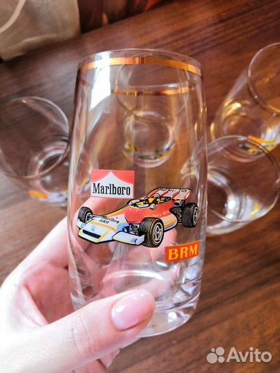Стаканы Богемия с гоночными машинами 5 шт