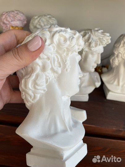 Гипсовое кашпо Давид 15 см для творчества