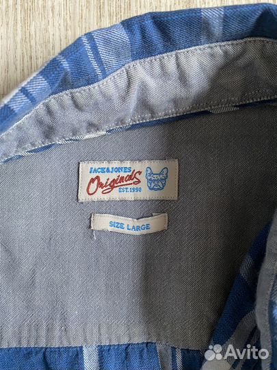 Рубашка клетчатая в клетку jack jones L