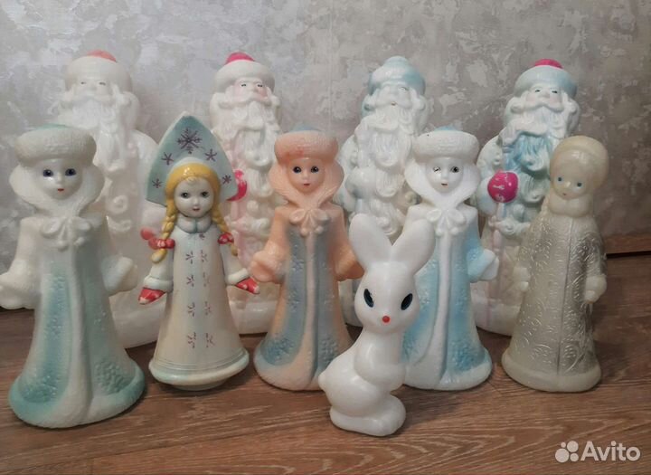 Дед мороз и снегурочка СССР пластик
